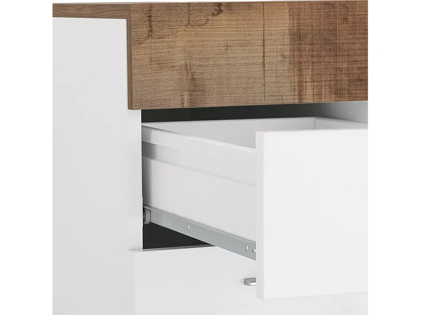 Scrivania 130x60 cm con piano scorrevole cassetto design moderno Ivana