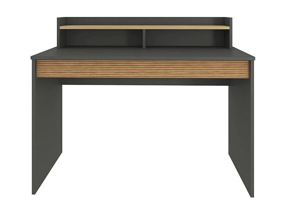 Escritorio de diseño moderno color negro de madera con estante puerta abatible 120cm Heaton