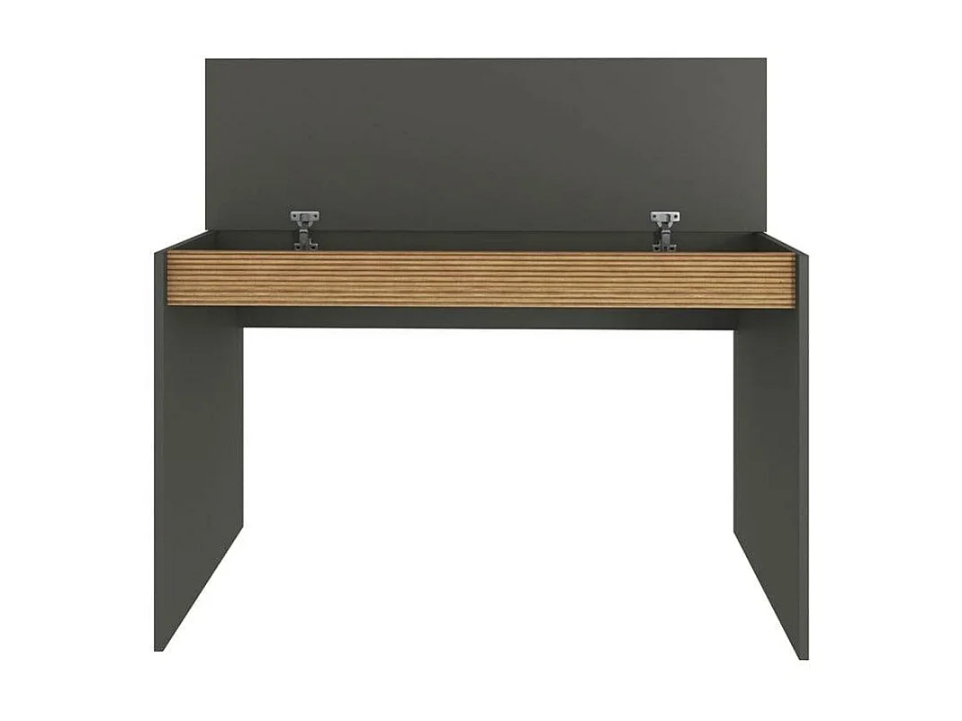 Escritorio de diseño moderno color negro de madera con estante puerta abatible 120cm Heaton