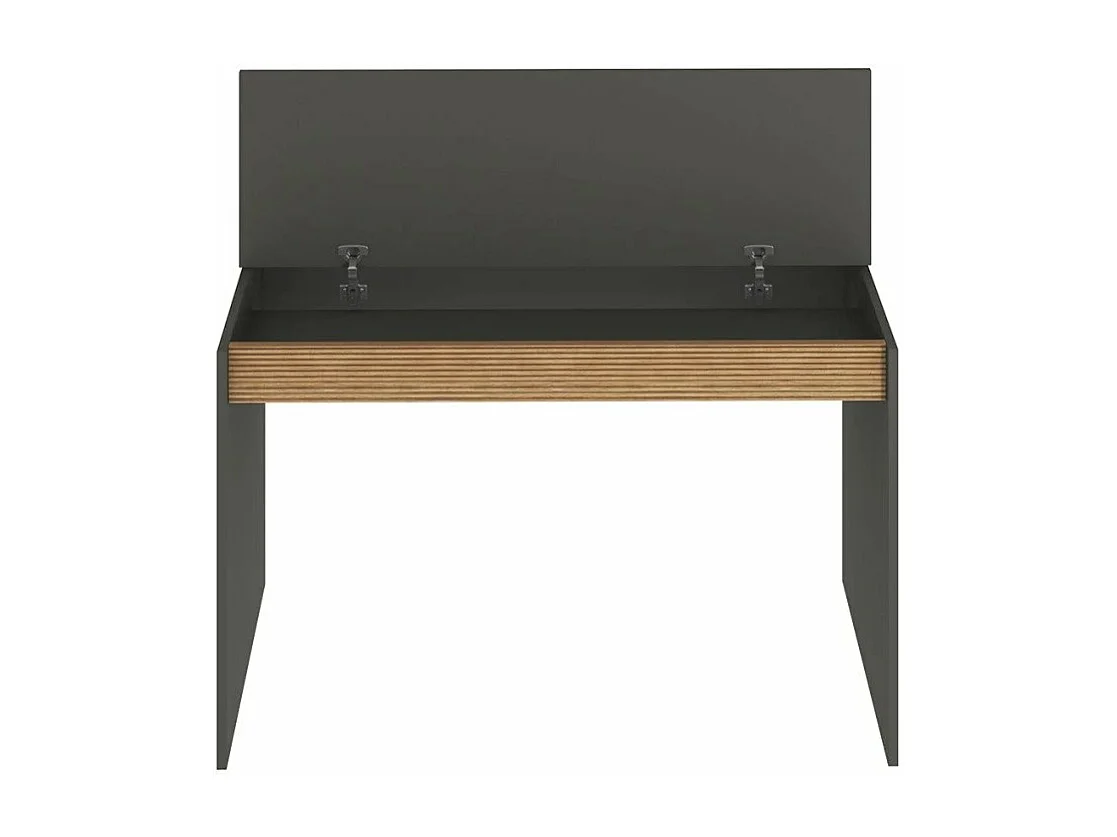 Escritorio de diseño moderno color negro de madera con estante puerta abatible 120cm Heaton