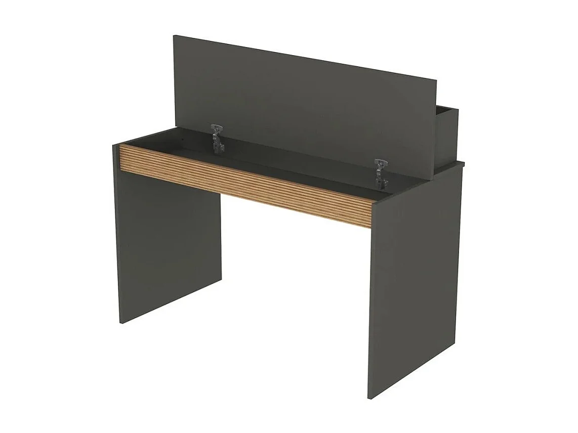 Escritorio de diseño moderno color negro de madera con estante puerta abatible 120cm Heaton