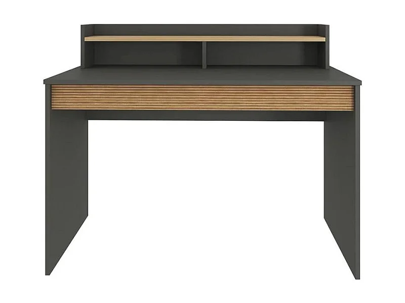 Escritorio de diseño moderno color negro de madera con estante puerta abatible 120cm Heaton