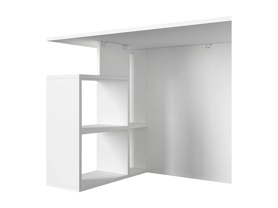Mesa de escritorio oficina moderna blanca con estantes 120x60x74 cm Labran