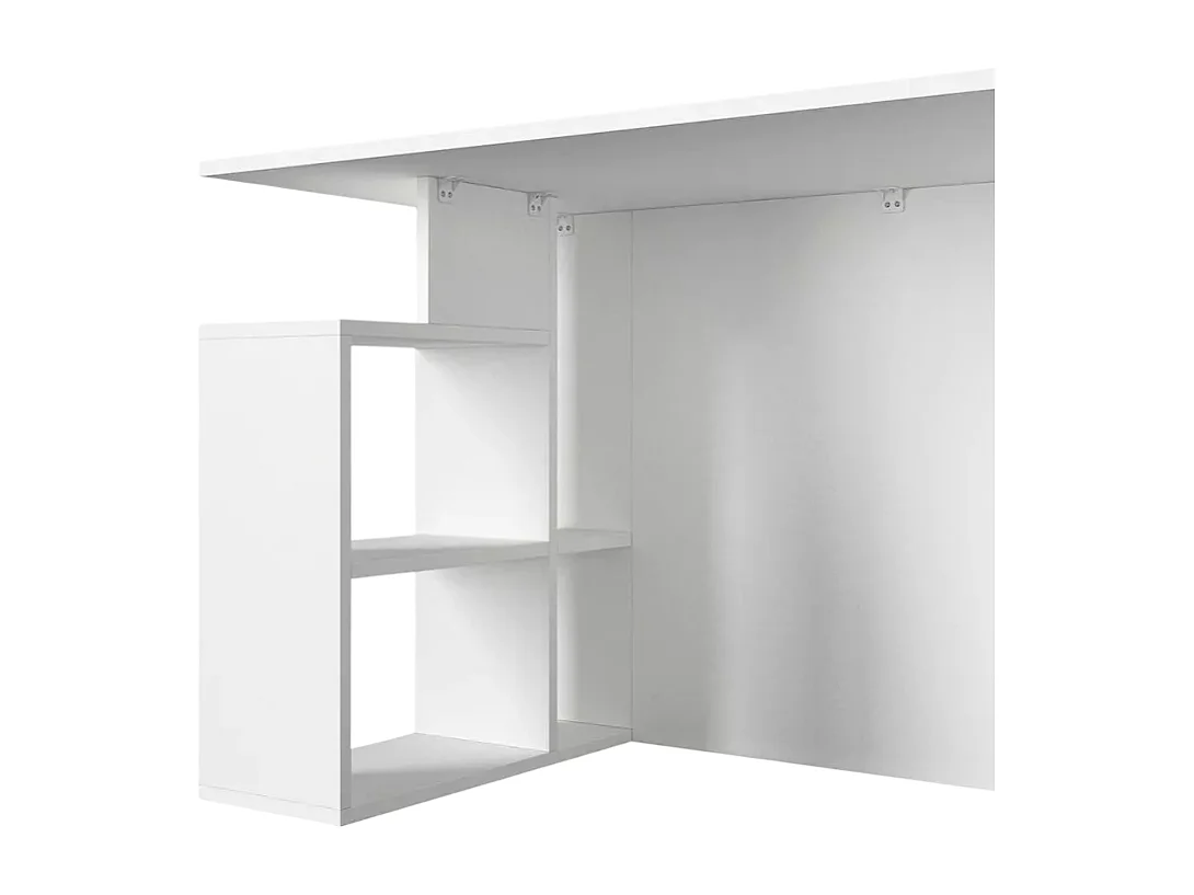 Mesa de escritorio oficina moderna blanca con estantes 120x60x74 cm Labran