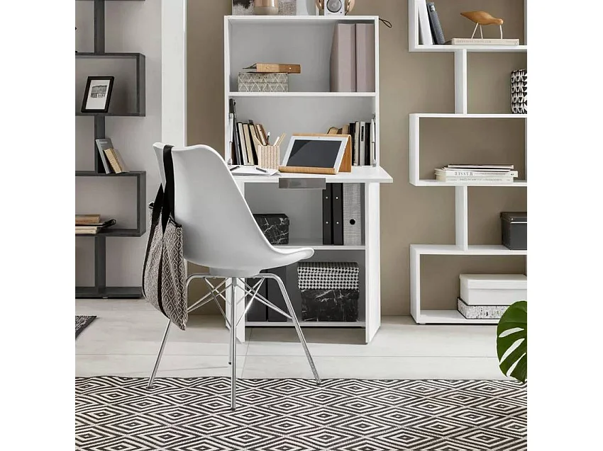 Bureau pliable 70x35 avec armoire et étagère rétractable LEA