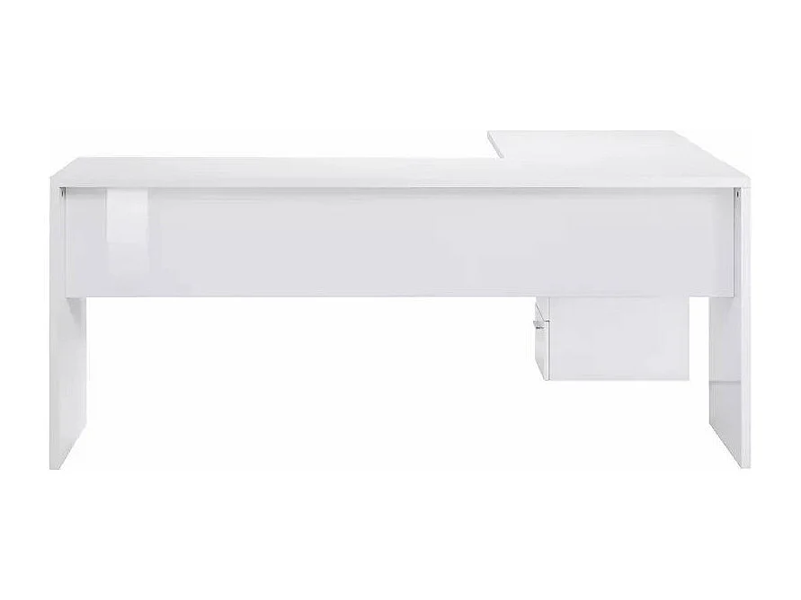 Bureau d'angle moderne 180x160 commode 3 tiroirs AMELIA