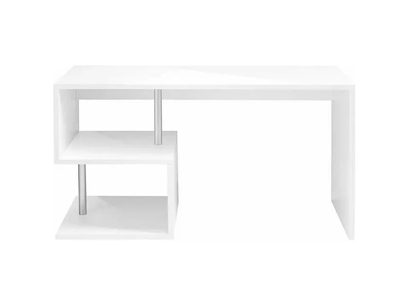 Scrivania moderna 140x60 bianca design scaffali aperti Francesca