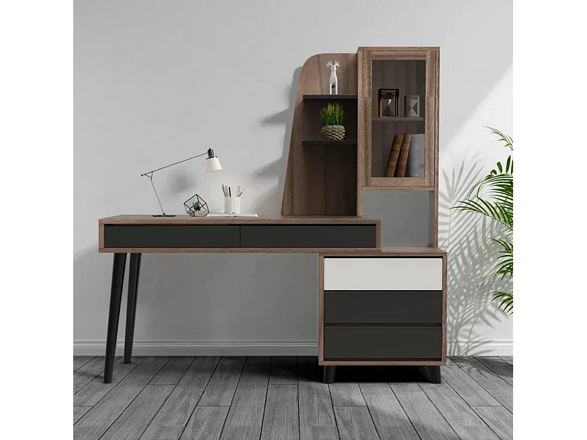 Scrivania design moderno 120x55 cm con compartimento Luca