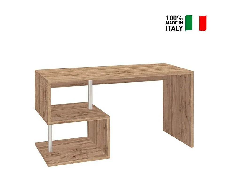 Bureau bois design moderne 140x60cm compact LAZAR
