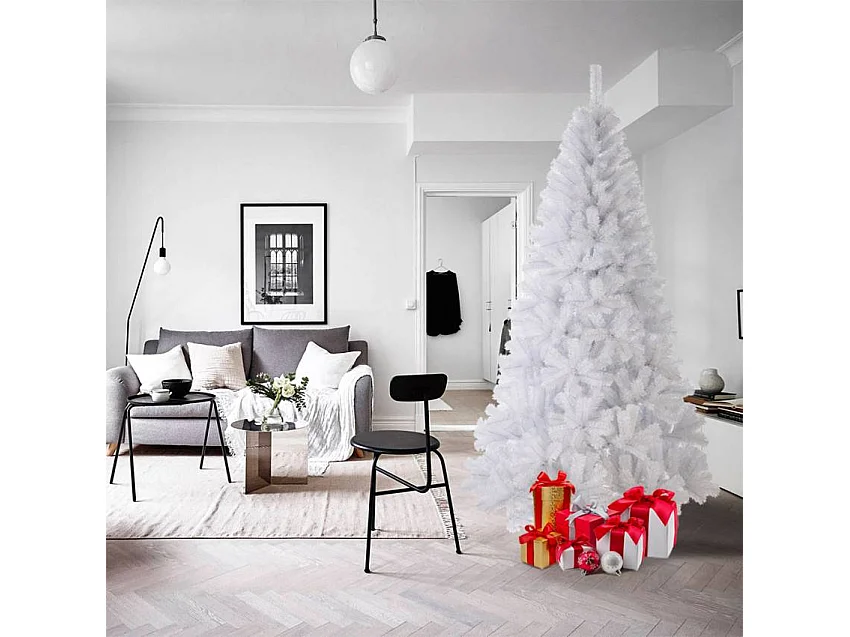 Sapin artificiel blanc 210 cm style traditionnel Kristiansand