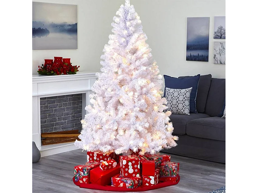 Sapin artificiel blanc 210 cm style traditionnel Kristiansand