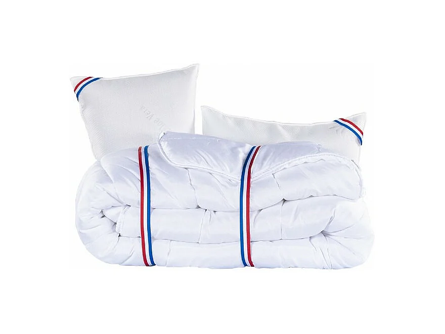 Matelas Serenite, Ressorts Ensachés, Mousse Haute Densité, ergonomique, Soutien très ferme + Oreiller + Couette, 140x190cm