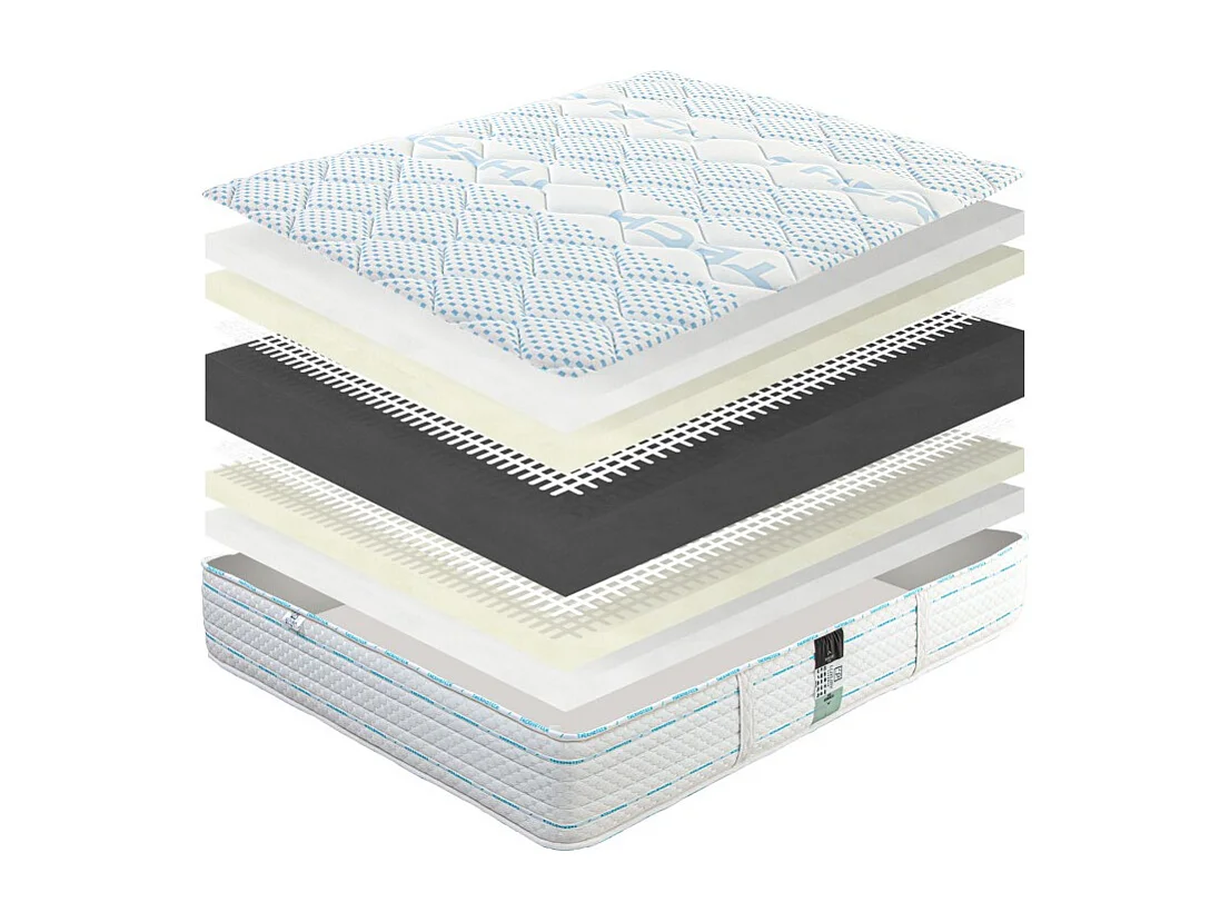Matelas Thermotec (24 cm),mousse haute densité, ferme, face été/hiver et Oreiller, 140x200cm