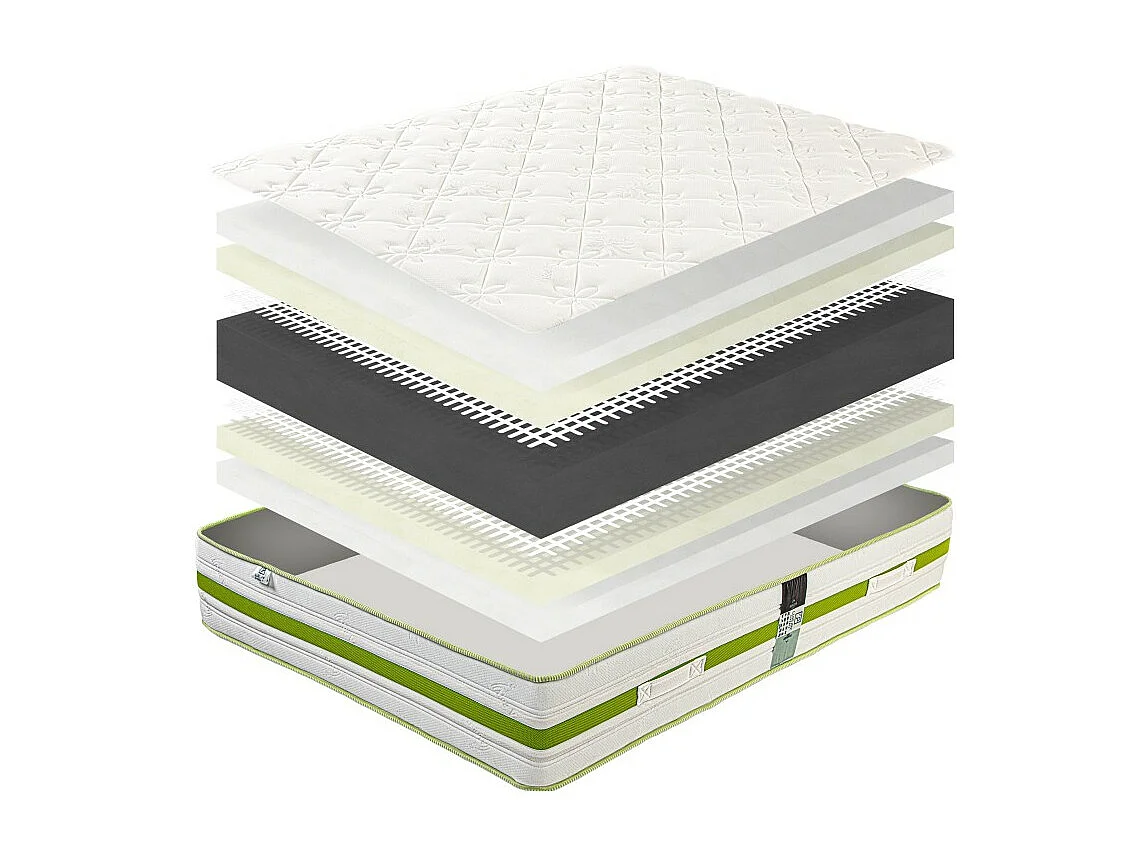 Matelas Rêverie, 30 cm, mousse haute densité, ferme, face été/hiver + oreiller, 90x190cm