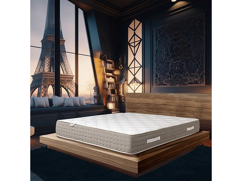 Matelas Dreamlux, 26 cm , ressorts ensachés, mousse haute densité, indépendance du couchage, face été/hiver, 140x190cm