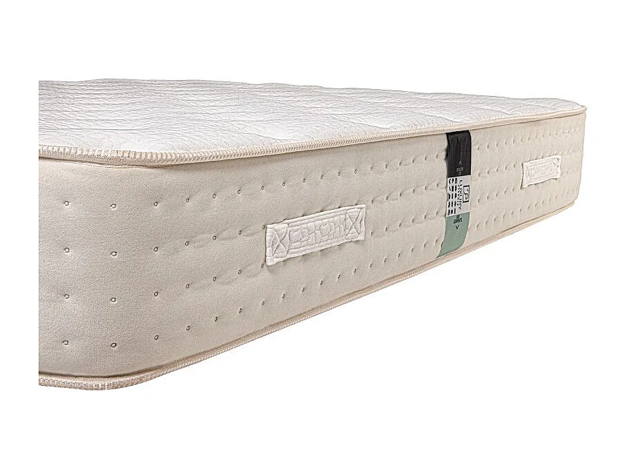 Matelas Purlux, 26cm, latex, mousse haute densité, ferme, indépendance du couchage, face été/hiver, 180x200cm