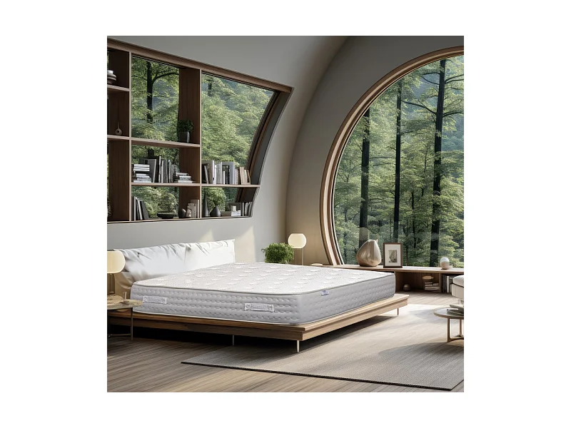 Matelas Purlux, 26cm, latex, mousse haute densité, ferme, indépendance du couchage, face été/hiver, 180x200cm