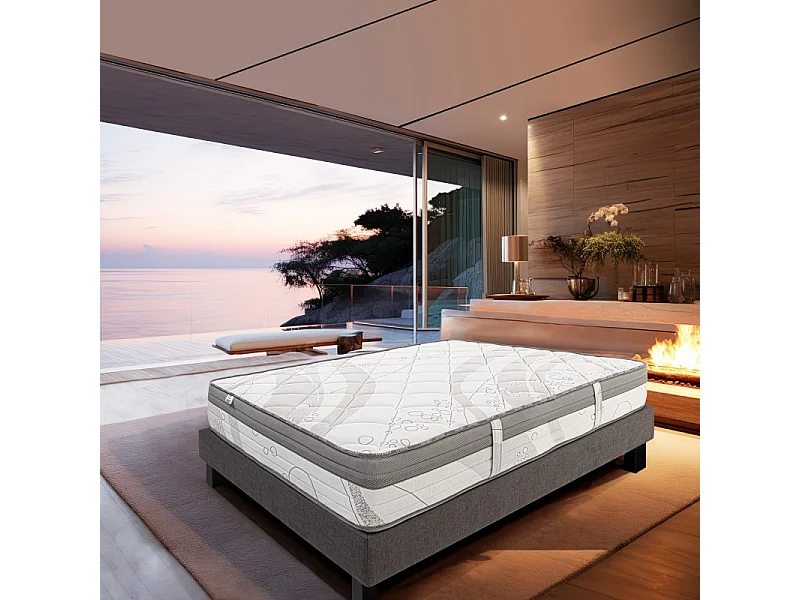 Matelas Relax (26cm), Ressorts Ensachés, Mousse Haute Densité, Indépendance du Couchage, Soutien ferme, Face été/hiver, 160x200cm