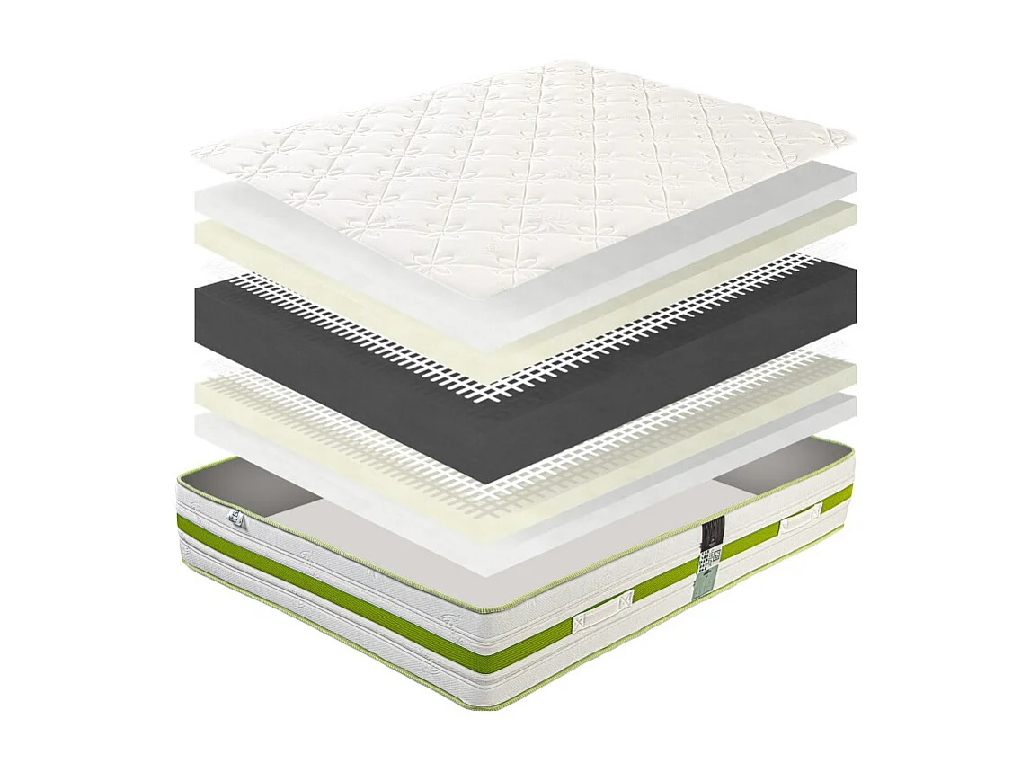 Matelas Rêverie, 30 cm, mousse haute densité, ferme, face été/hiver + 1 oreiller, 140x200cm