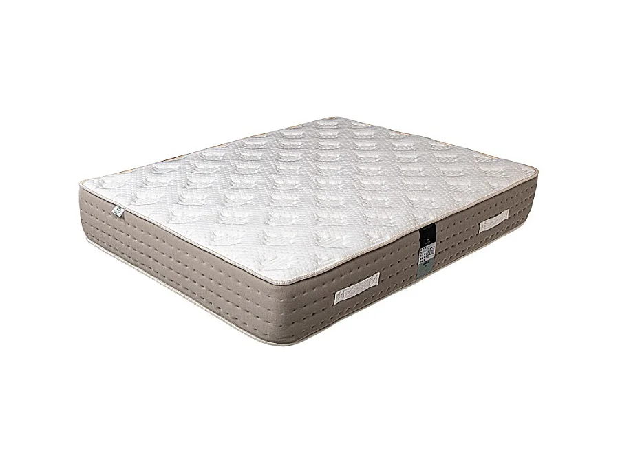 Matelas Dreamlux, 26 cm , ressorts ensachés, mousse haute densité, indépendance du couchage, face été/hiver + Oreiller, 140x200cm