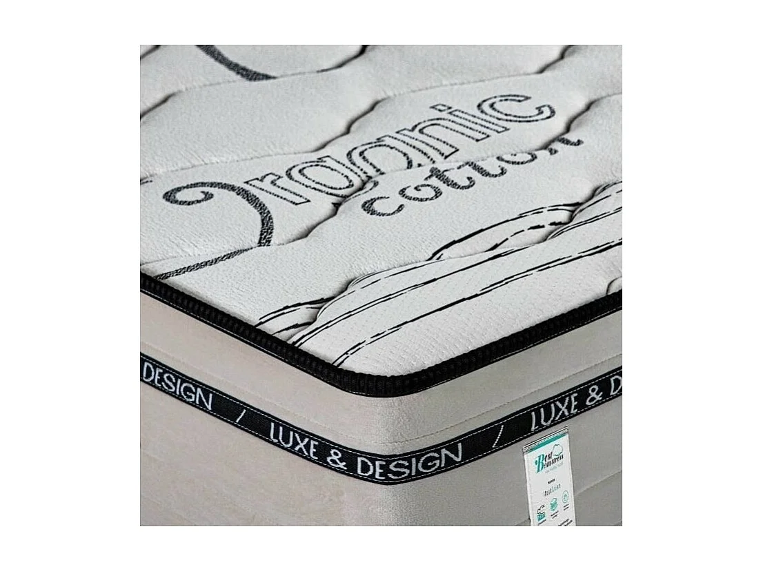 Matelas BestLuxe, 24cm, mousse haute densité, indépendance du couchage, face été/hiver, 180x200cm