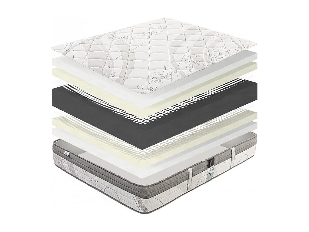 Matelas ViscoPlus, 26 cm, mousse haute densité, ferme, face été/hiver + 1 oreiller + couette, 160x200cm