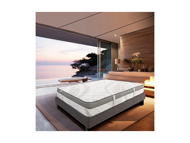 Matelas Relax (26cm), Ressorts Ensachés, Mousse Haute Densité, Indépendance du Couchage, Soutien ferme, Face été/hiver, 90x190cm