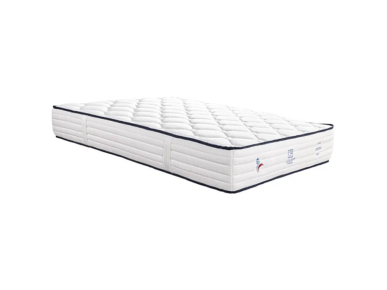 Matelas Patriote, 27cm, Ressorts Ensachés, mousse haute densité , Indépendance du Couchage, Soutien ferme + Oreiller, 90x190cm