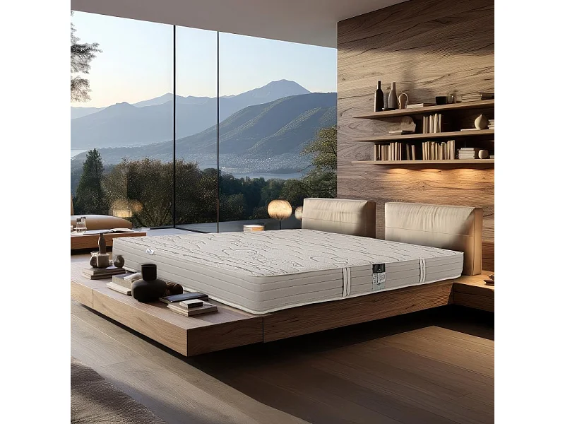 Matelas OrganicCotton, 24cm, mousse haute densité, indépendance du couchage, face été/hiver, 90x190cm