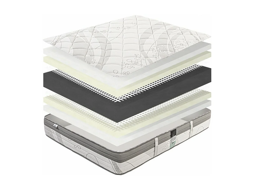 Matelas ViscoPlus, 26 cm, mousse haute densité, ferme, face été/hiver + 1 oreiller + couette, 180x200cm