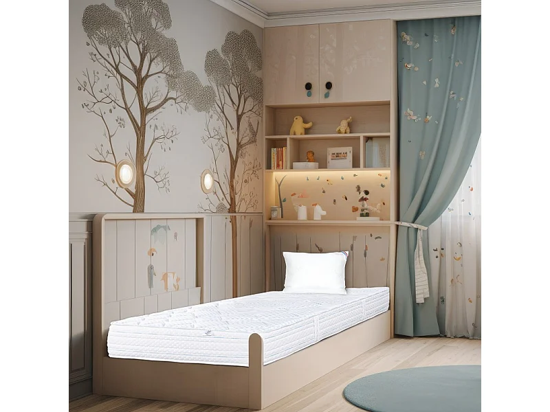 Matelas Thermotec (24 cm),mousse haute densité, ferme, face été/hiver et Oreiller, 90x190cm