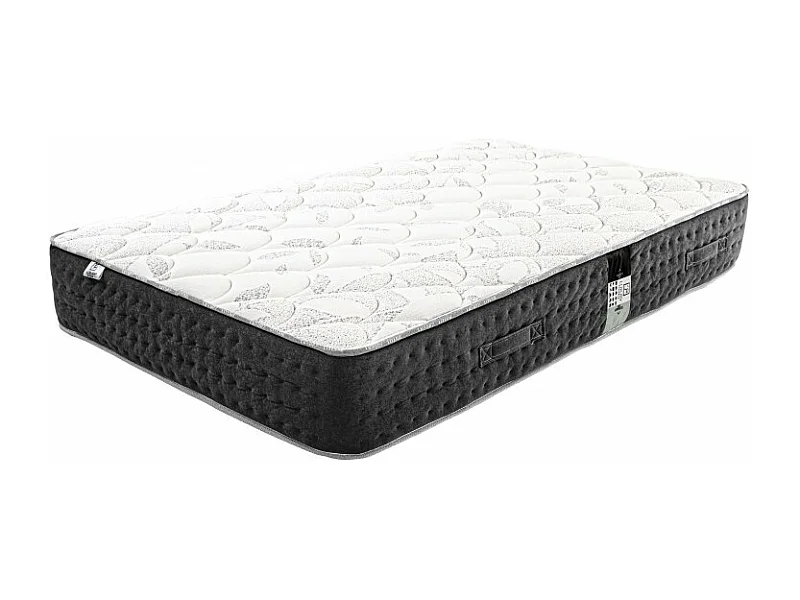 Matelas Serenite, Ressorts Ensachés, Mousse Haute Densité, ergonomique, Soutien très ferme + Oreiller + Couette, 90x190cm