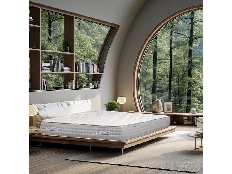 Matelas Purlux, 26cm, latex, mousse haute densité, ferme, indépendance du couchage, face été/hiver, 90x190cm