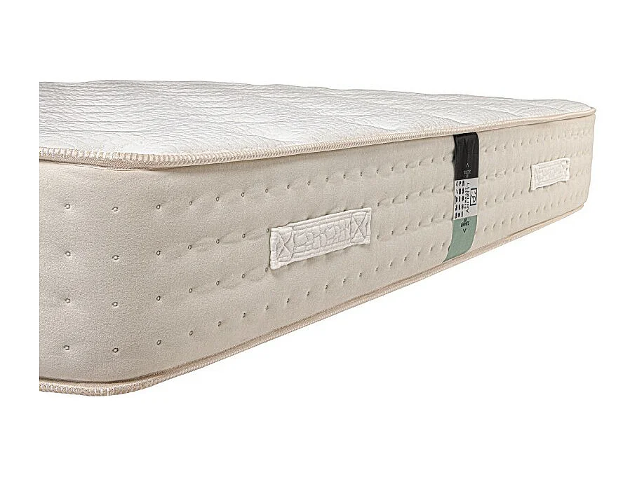 Matelas Purlux, 26cm, latex, mousse haute densité, ferme, indépendance du couchage, face été/hiver, 90x190cm