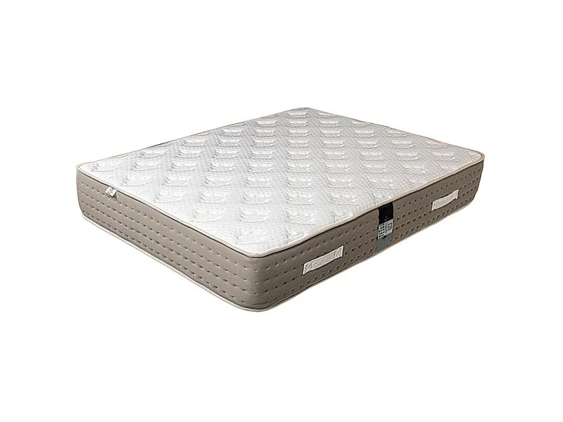 Matelas Dreamlux, 26 cm , ressorts ensachés, mousse haute densité, indépendance du couchage, face été/hiver + Oreiller + Couette, 140x200cm