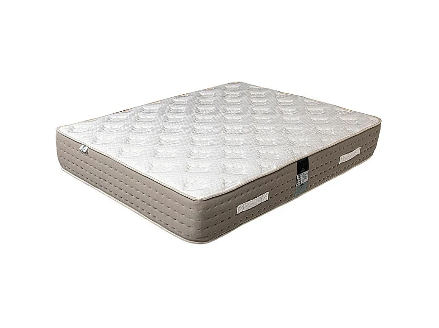 Matelas Dreamlux, 26 cm , ressorts ensachés, mousse haute densité, indépendance du couchage, face été/hiver + Oreiller + Couette, 140x200cm