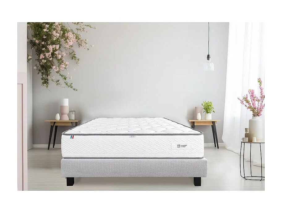 Matelas Iris (20 cm), mousse haute densité, indépendance de couchage, double face été/hiver, 160x200cm