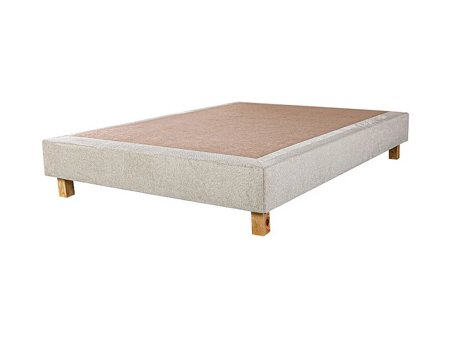 Ensemble Matelas Organic Cotton, 24 cm, mousses haute densité, ferme, face été/hiver + sommier beige ep20cm, 160x200cm