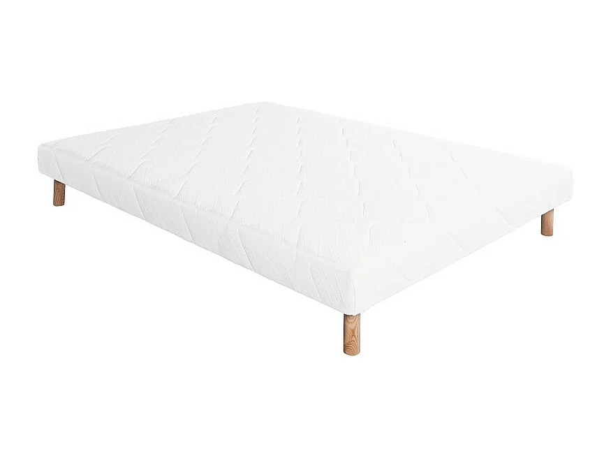 Ensemble Matelas Iris (20 cm),mousses haute densité, ferme, face été/hiver et Sommier (13cm), 90x190cm