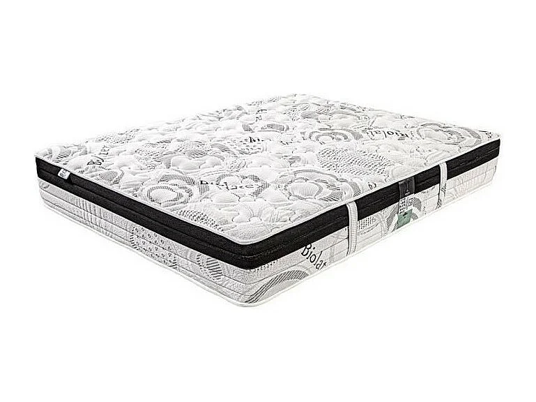 Ensemble Matelas Sleeplux, 26 cm, mousses haute densité, ferme, face été/hiver + sommier gris ep20cm + oreiller + couette, 160x200cm