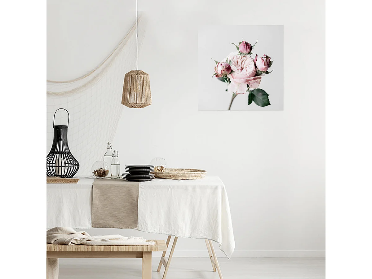 Tableau sur toile roses 90x90 cm