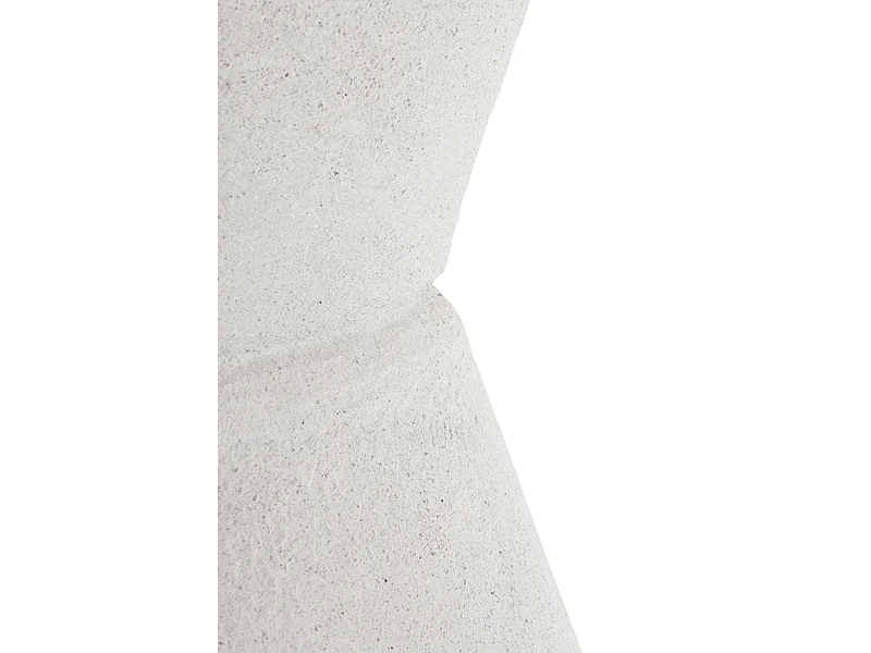 Mesa de comedor redonda en madera de abeto y base de poliresina blanca