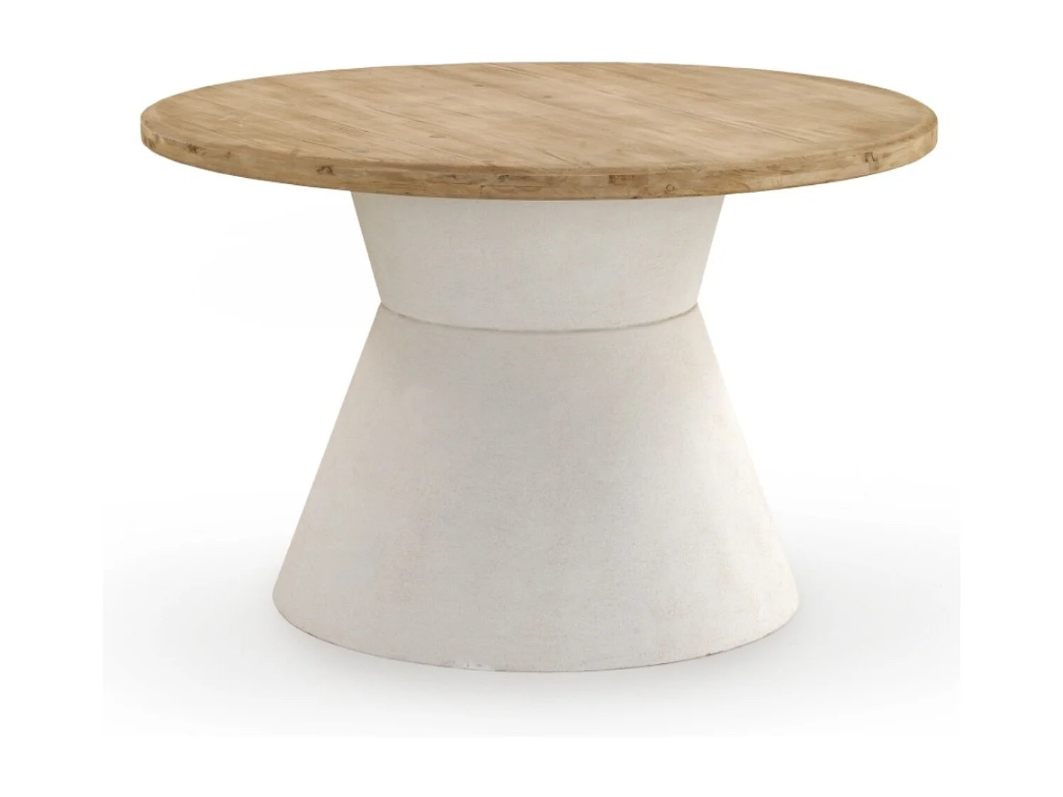 Table de salle à manger en bois d'épicéa et base en polyrésine