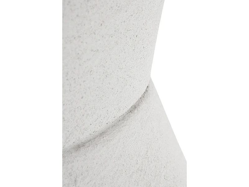 Table de salle à manger ronde en bois de sapin et piètement en polyrésine blanche