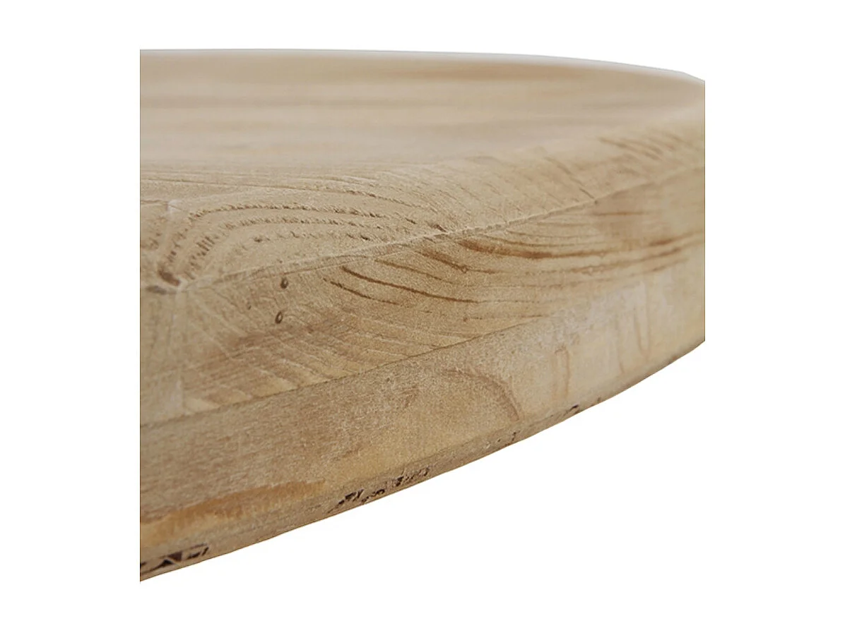 Table de salle à manger ronde en bois de sapin et piètement en polyrésine blanche