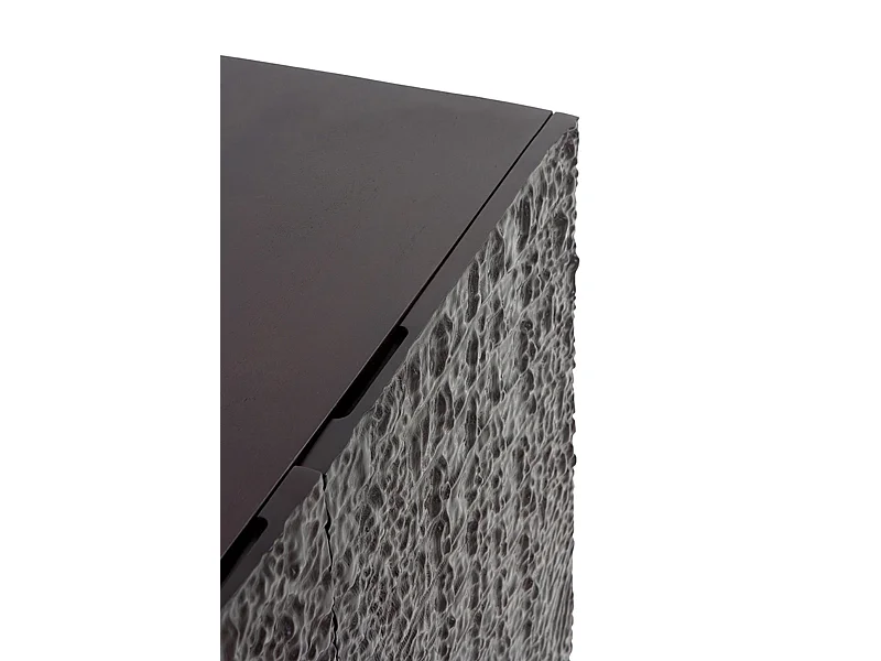 Credenza 4 ante legno di mango imitazione coccodrillo nero