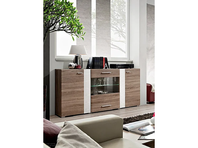 Aleppo bahut contemporain 160 cm pour la salle à manger LEDS