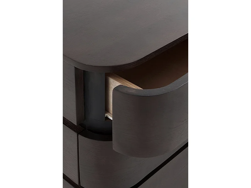 Credenza 9 cassetti impiallacciata wengue con gambe in metallo
