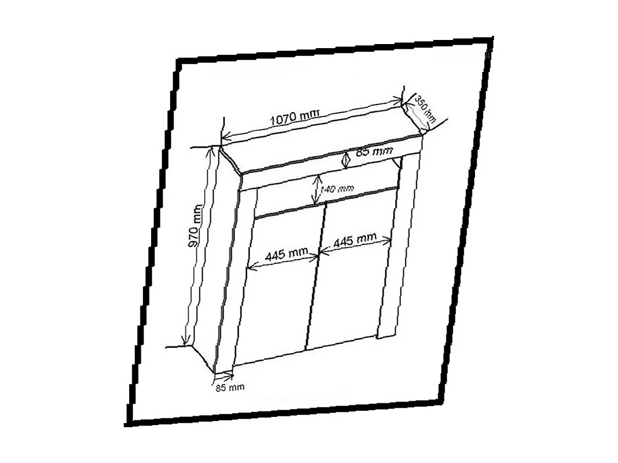 Buffet brillant noir Spider illuminé LED 107cm Caisson Blanc MAT