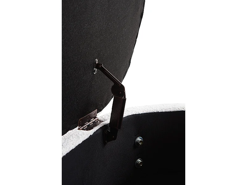 Tabouret-baul avec structure et pieds tapissés en boucle gris clair